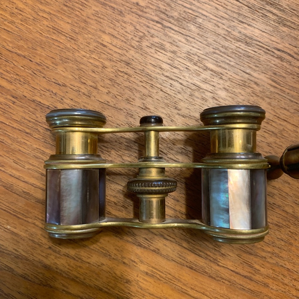 Elegant Brass and Mother of Pearl Opera Glasses